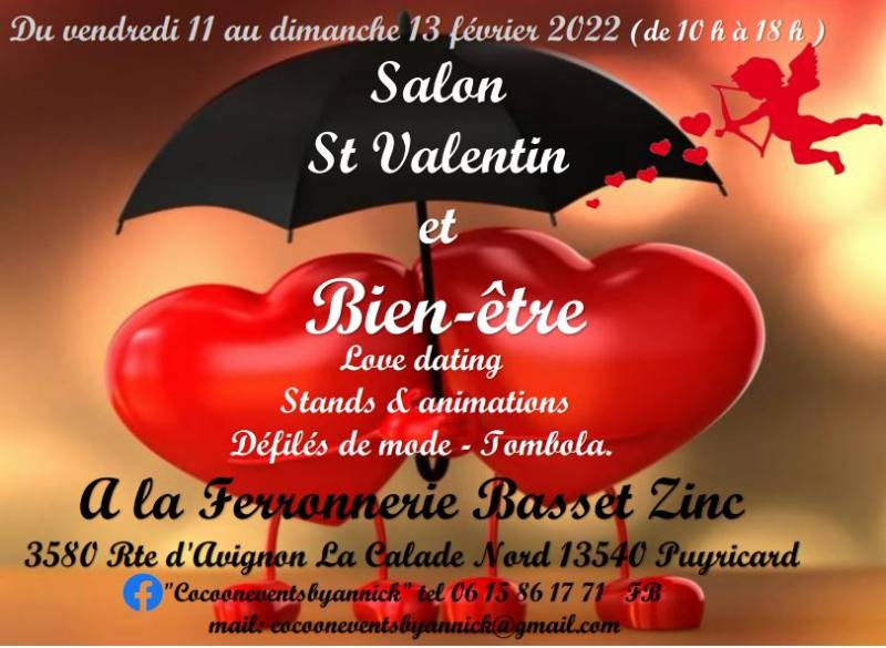 Salon de la Saint Valentin et du Bien-être à Puyricard du 11 au 13 février 2022