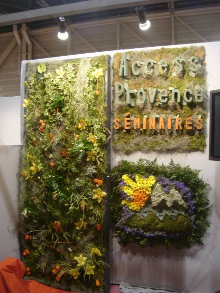 Création, pose de mur de végétaux éphémères pour stand exposition Marseille