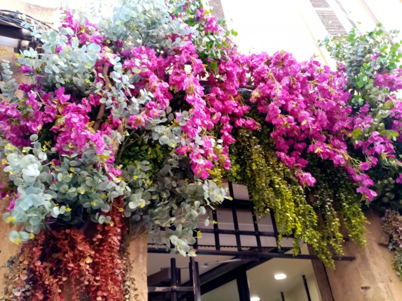 Decoration florale de façade de magasin à Aix en Provence