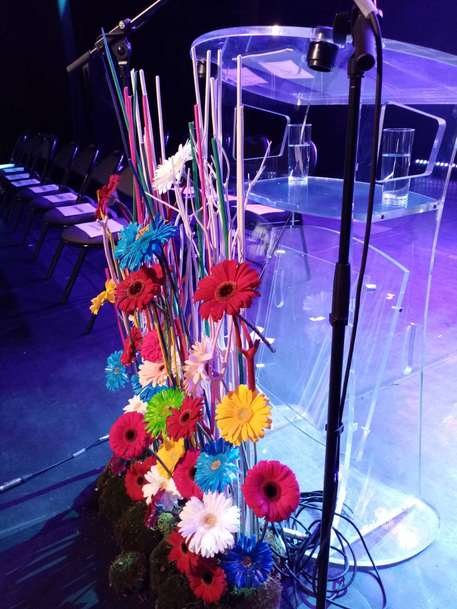 décoration florale de réception de présentation des voeux de la ville de Berre l'Etang