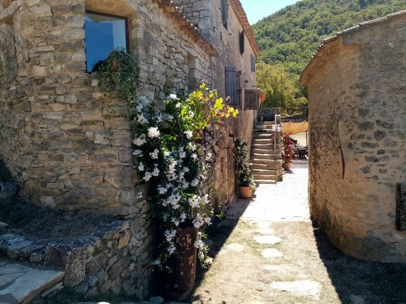Les jasmins et les bougainvilliers ornent le village.