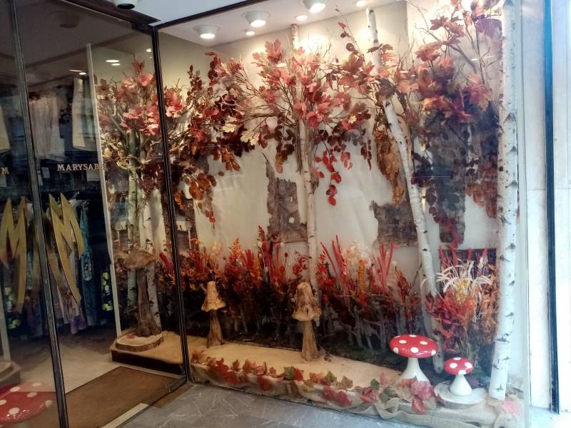 Décorateur de vitrine à thème en fleurs et plantes artificielles en location en paca.