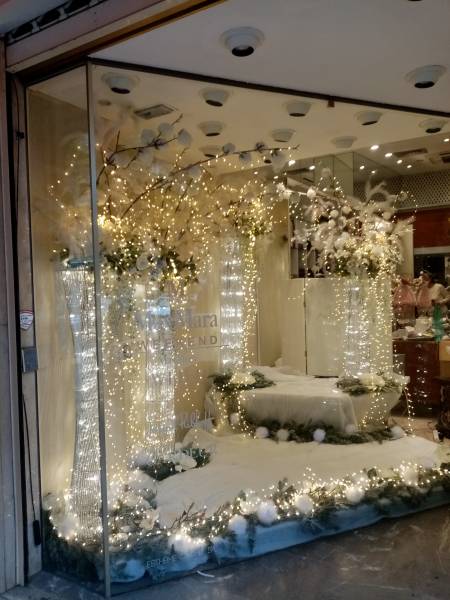 Décorateur de vitrine à thème en fleurs et plantes artificielles en location en paca.