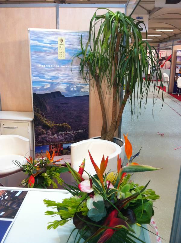 Location de décoration florale pour stand exposition sur Avignon