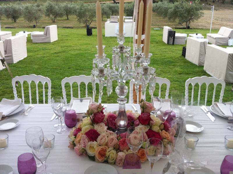 Décor de centre de table de fleurs pour réception, gala, dîner sur Marseille, Orange, Avignon