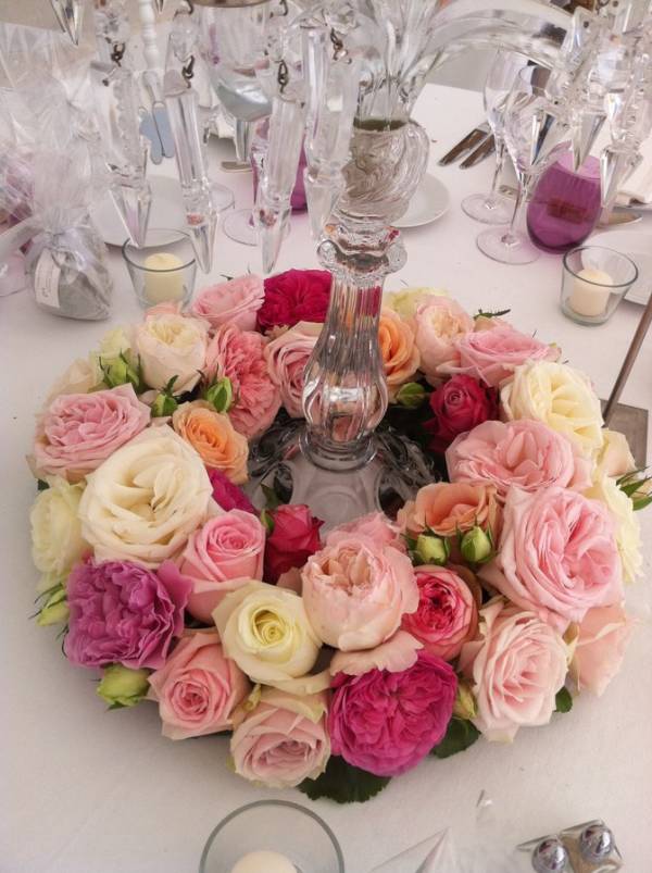 Décor de centre de table de fleurs pour réception, gala, dîner sur Marseille, Orange, Avignon