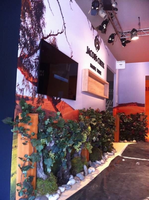 Ceps de vignes et raisins artificiels pour mise en scène à la location pour salon exposition en paca