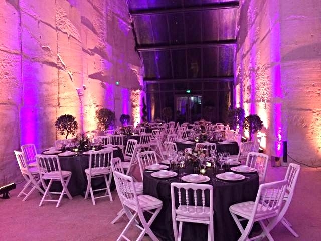 Compositions florales de roses pour table de gala.