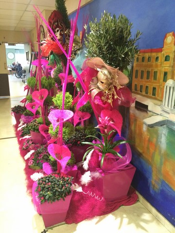 location de décor floral scènique étalagiste par abonnement pour vitrine de magasin, hall d'hotel restaurant de Cannes à Marseille