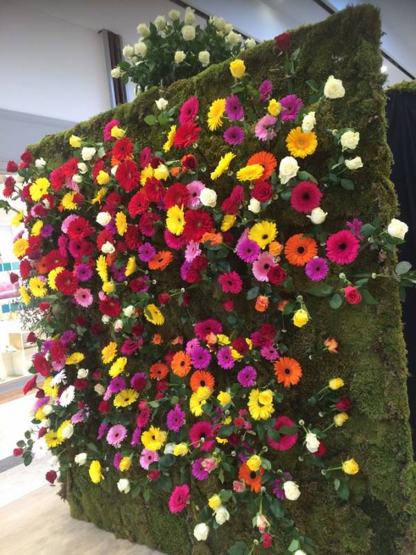 Ce grand mur de végétaux et de fleurs fraîches est conçu pour un photocall lors d'un événement éphèmères à la Valentine  Marseille