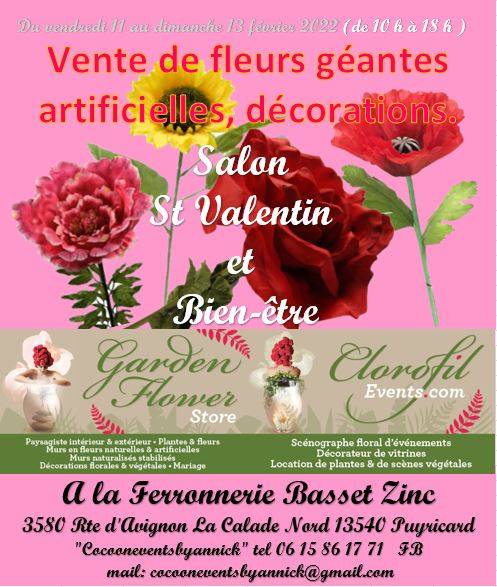 Clorofil events vous attend sur son stand au salon de la saint Valentin et du Bien-être de Puyricard du 11 au 13 février 2022
