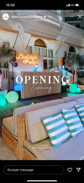 Deux grands phoenix troncs entoure le dj.