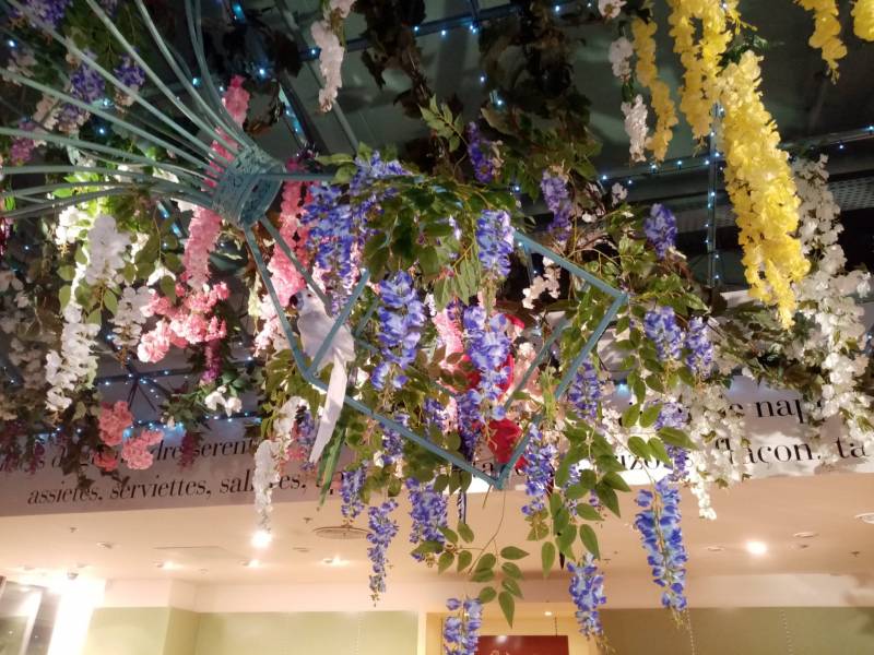 Les glycines envahissent la belle mongolfière.