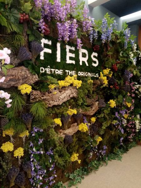 Bouquet de la lavande incrustés dans le mur de fleurs
