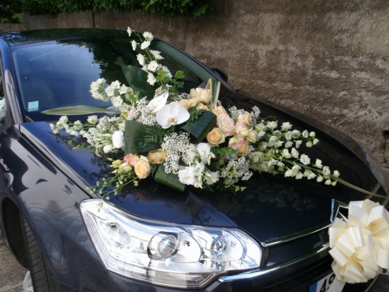 Bouquet Mariage Boutonnière voiture cortège région PACA Aix  Marseille Cassis Fos sur Mer