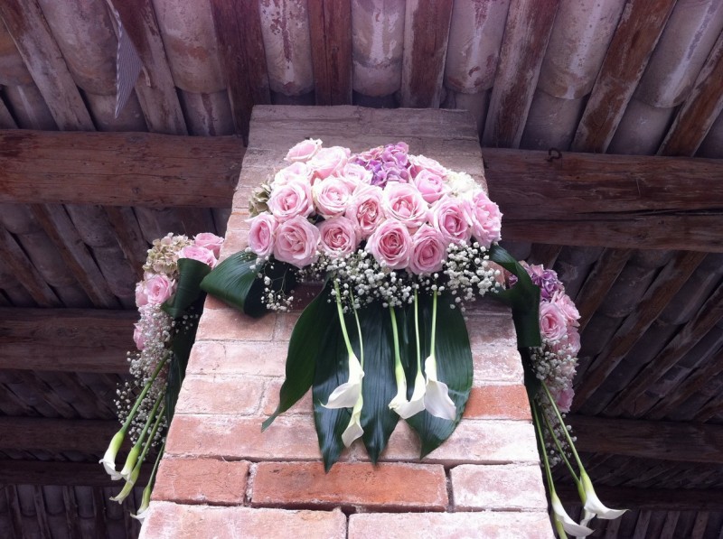 décoration florale murale de salle de mariage